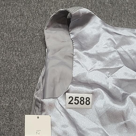 Liz‎ Lange Maternity Dress Womens Small Silver Velvet Sequin Strap V Neck A-Line - Picture 11 of 12